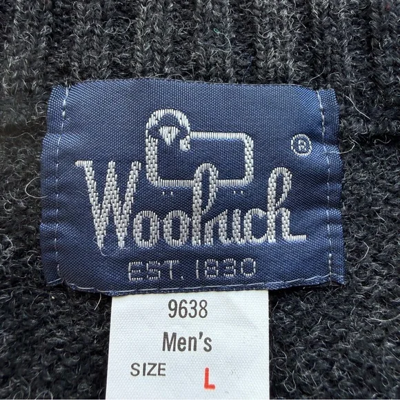 Vintage 90s Woolrich Sweater Mens Large Green Mallard Ducks 100% Wool Hunting - Picture 12 of 13